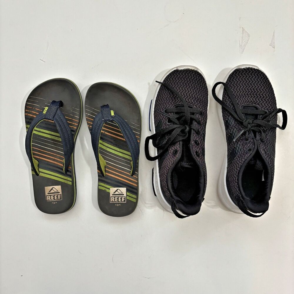 Boys Adidas Sneakers Reef Thongs 13K Running Shoes School Athletic Summer Beach